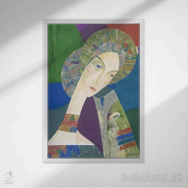 تابلو دکوراتیو کلمنتین اثر نلی لوکاشیک - نمای قابدار سفید