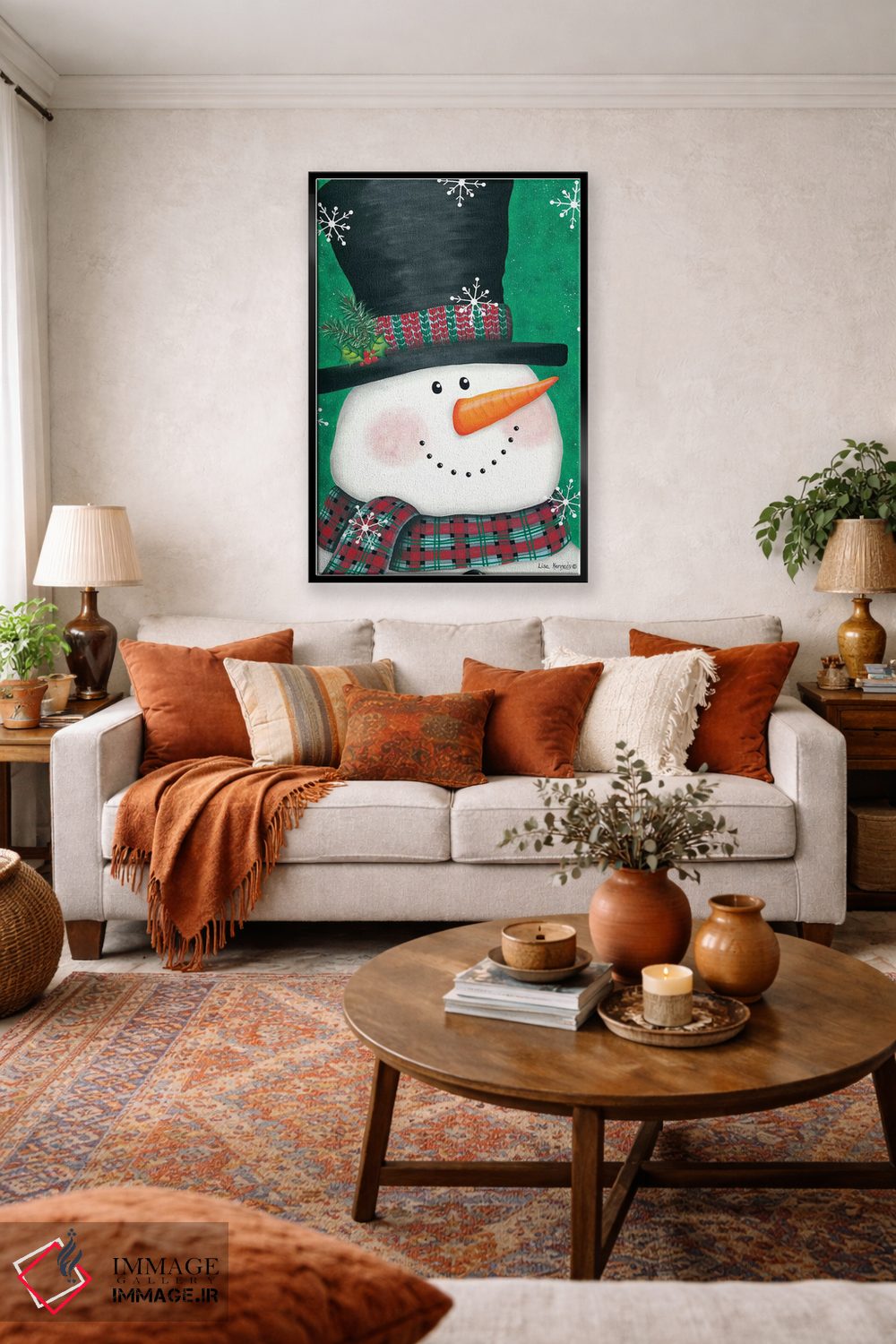 تابلو دکوراتیو آدم برفی پرتره اثر لیزا کندی - D3B