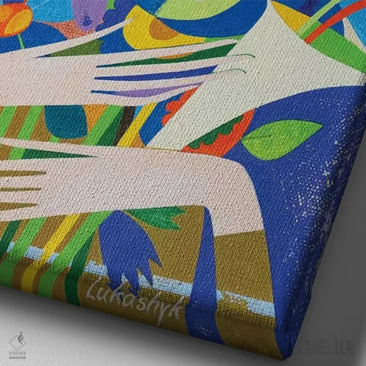 تابلو دکوراتیو گل هایی برای کلودیا اثر نلی لوکاشیک - نمای نزدیک بافت بوم