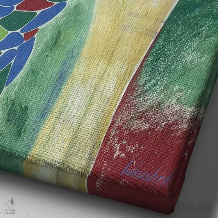 تابلو دکوراتیو مهره های ماه اثر نلی لوکاشیک - نمای نزدیک بافت بوم