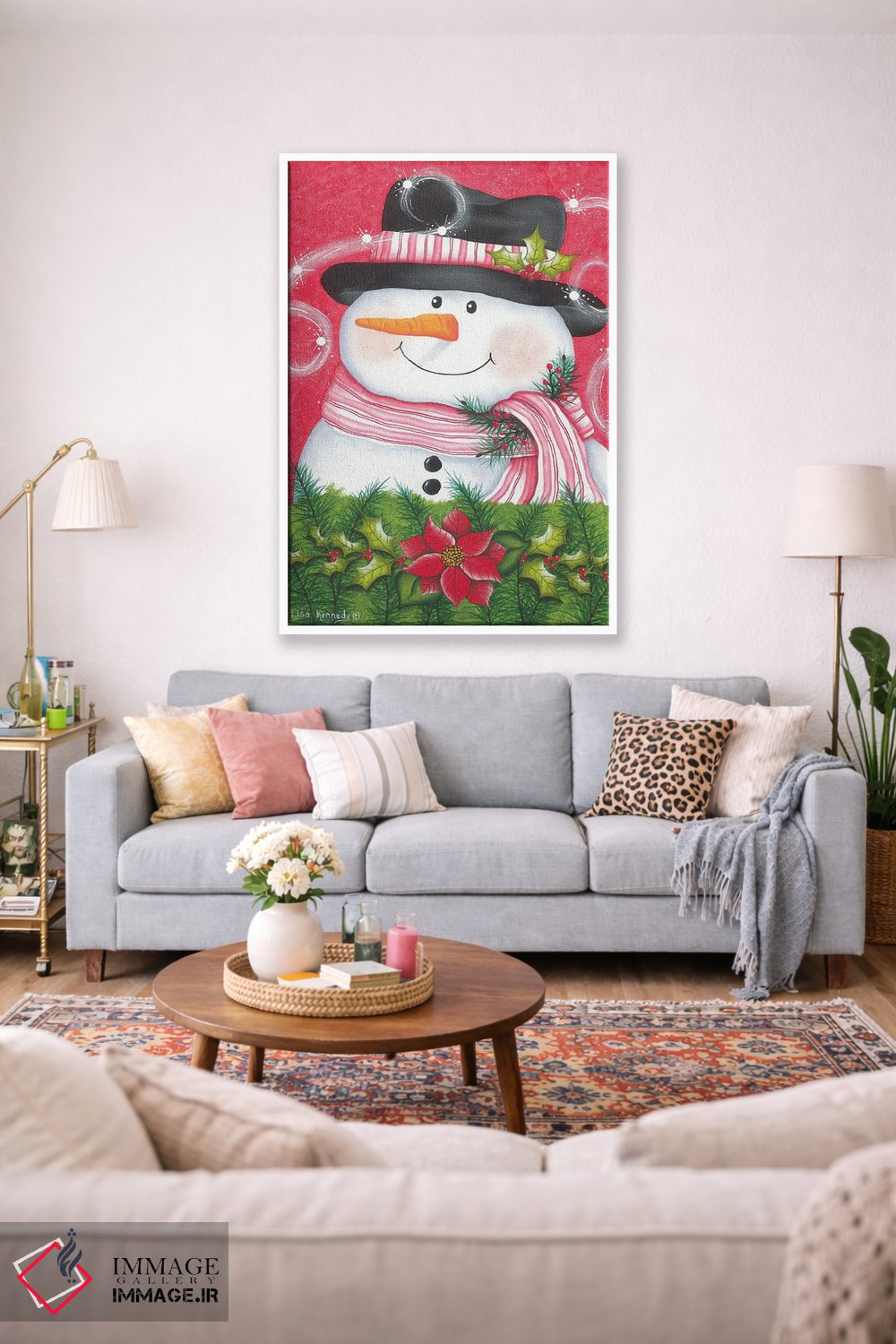تابلو دکوراتیو آدم برفی و بنت قونسول اثر لیزا کندی - D1W