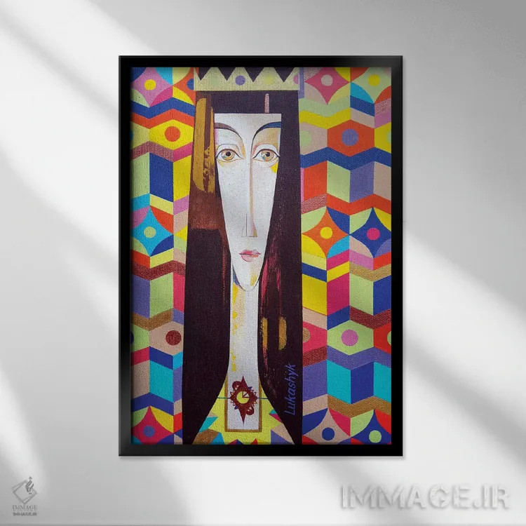 تابلو انتزاعی روگندا اثر نلی لوکاشیک - نمای قابدار مشکی
