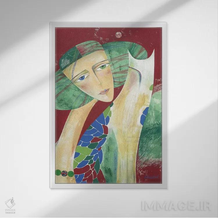 تابلو دکوراتیو مهره های ماه اثر نلی لوکاشیک - نمای قابدار سفید