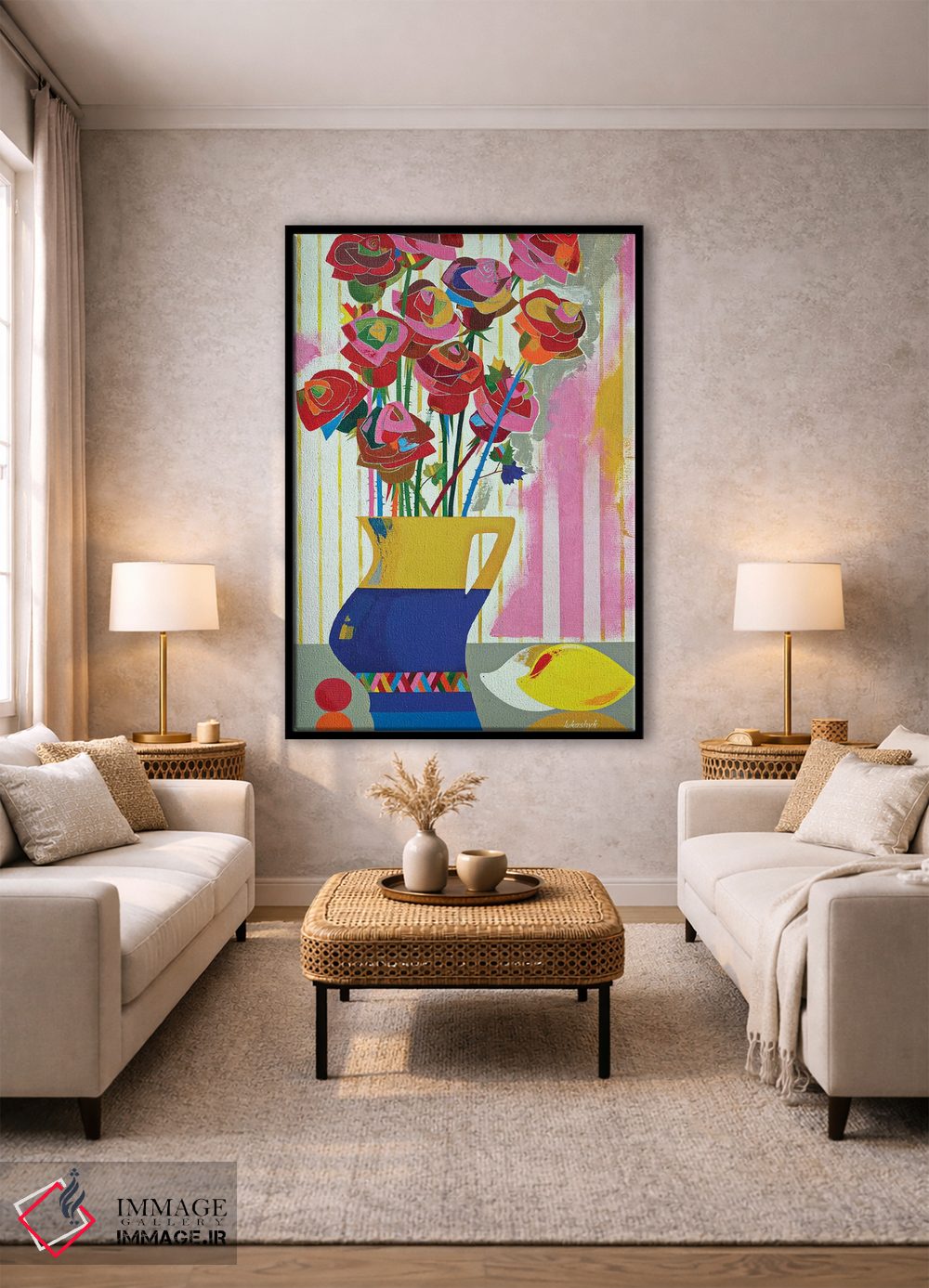 تابلو انتزاعی رزهای برزیلی اثر نلی لوکاشیک - D1B