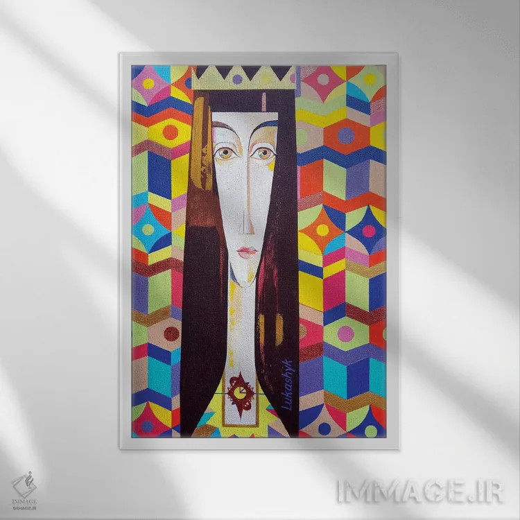 تابلو انتزاعی روگندا اثر نلی لوکاشیک - نمای قابدار سفید