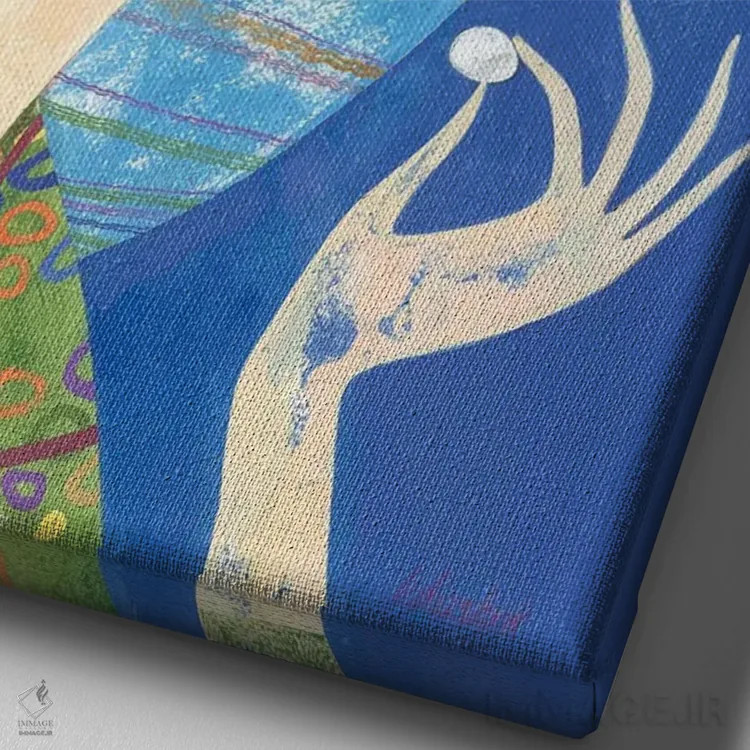 تابلو دکوراتیو مروارید اثر نلی لوکاشیک - نمای نزدیک بافت بوم