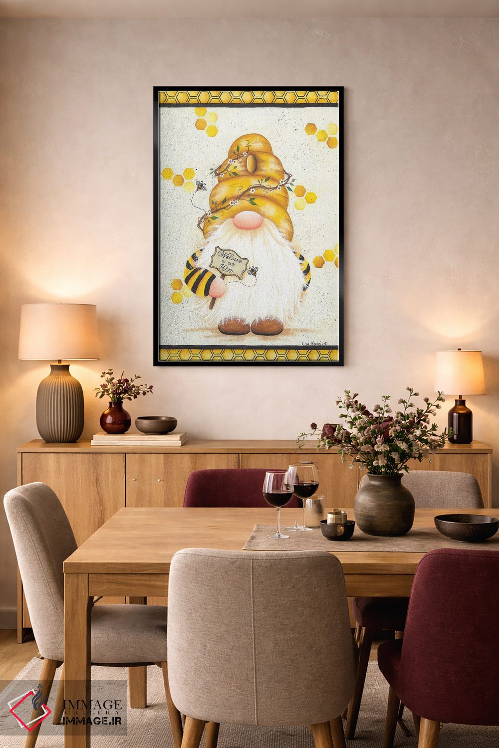 تابلو دکوراتیو به کندوی ما خوش آمدید اثر لیزا کندی - D3B