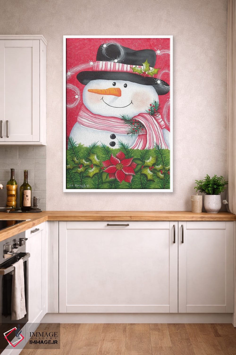 تابلو دکوراتیو آدم برفی و بنت قونسول اثر لیزا کندی - D2W