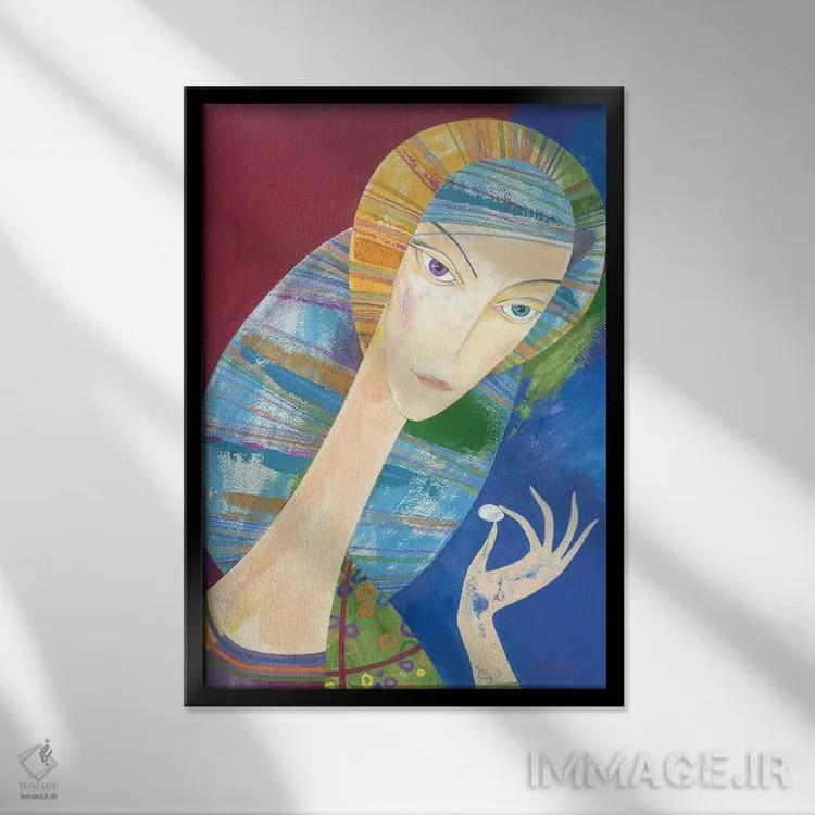 تابلو دکوراتیو مروارید اثر نلی لوکاشیک - نمای قابدار مشکی