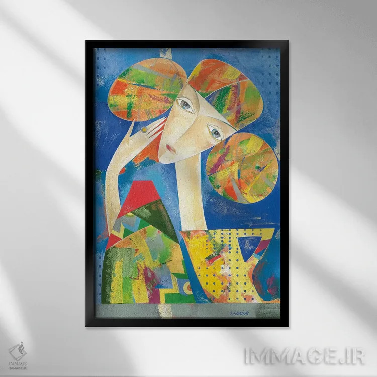 تابلو دکوراتیو اگنس اثر نلی لوکاشیک - نمای قابدار مشکی