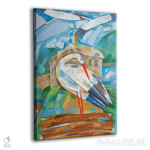 تابلو انتزاعی لک لک ها اثر نلی لوکاشیک - نمای پرسپکتیو محصول