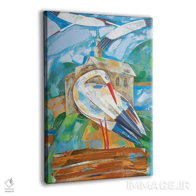 تابلو انتزاعی لک لک ها اثر نلی لوکاشیک - نمای پرسپکتیو محصول