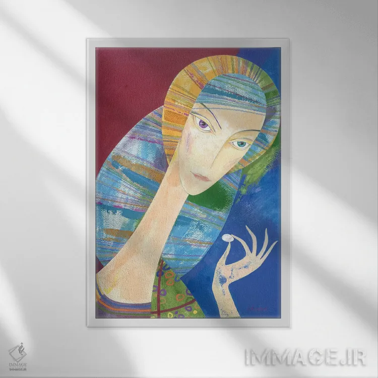تابلو دکوراتیو مروارید اثر نلی لوکاشیک - نمای قابدار سفید