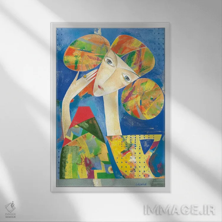 تابلو دکوراتیو اگنس اثر نلی لوکاشیک - نمای قابدار سفید