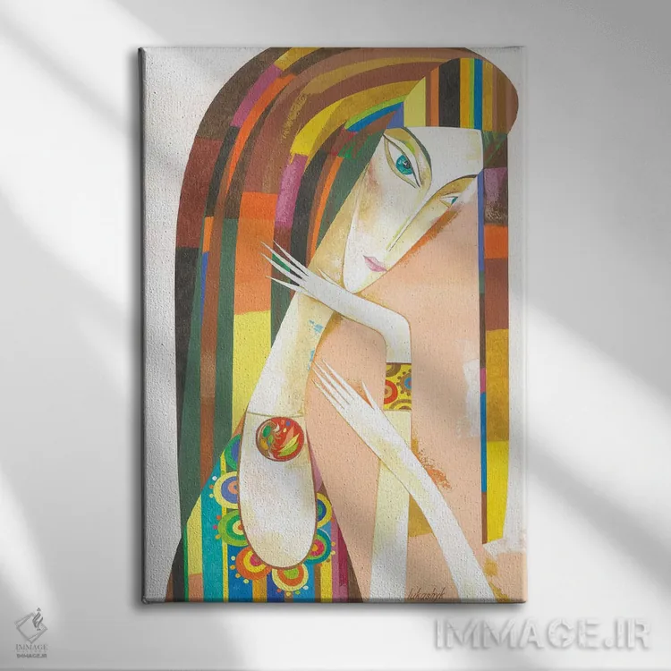 تابلو دکوراتیو آزالیا اثر نلی لوکاشیک - نمای روبهرو روی دیوار