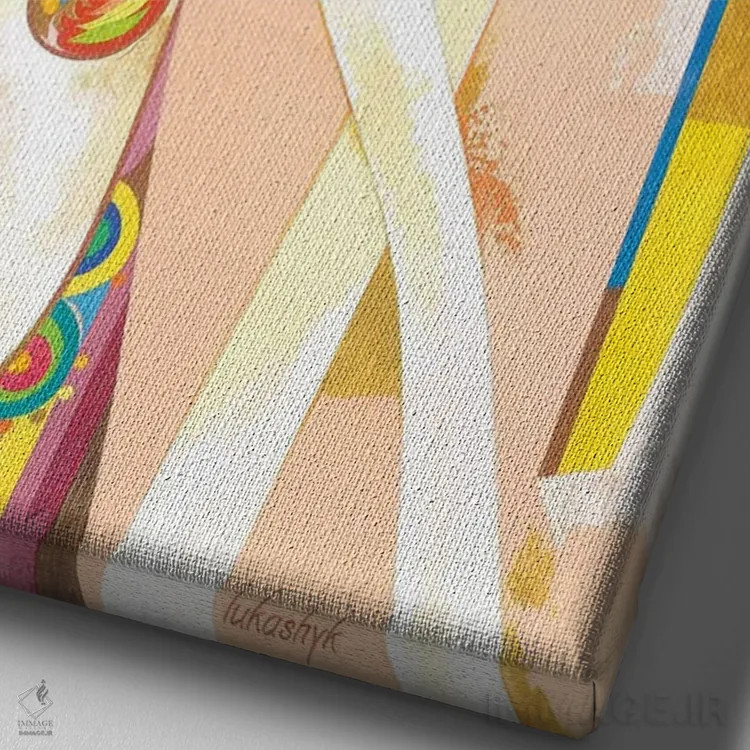 تابلو دکوراتیو آزالیا اثر نلی لوکاشیک - نمای نزدیک بافت بوم