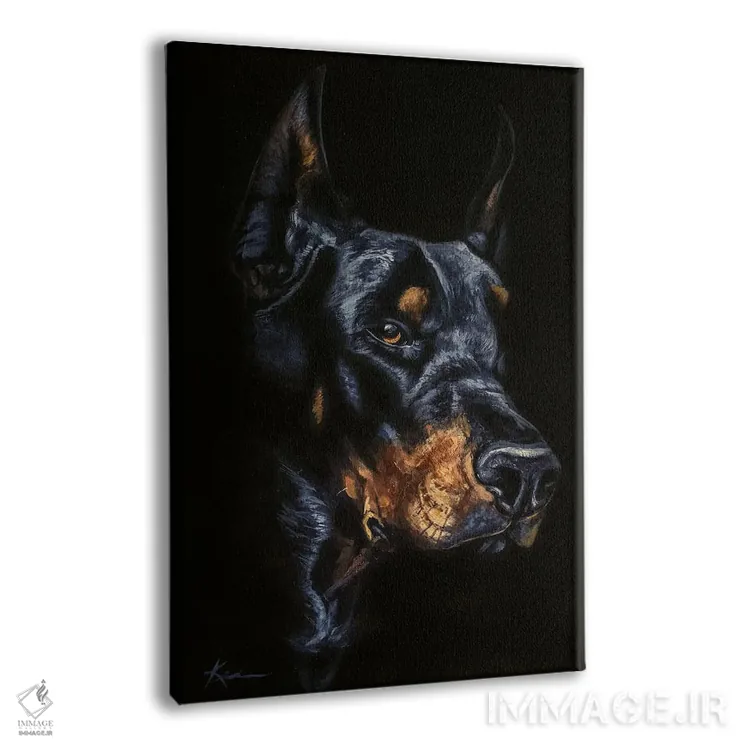 تابلو دکوراتیو دوبرمن اثر لینزی کیوی - نمای پرسپکتیو محصول