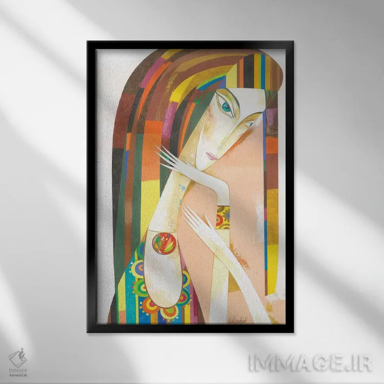 تابلو دکوراتیو آزالیا اثر نلی لوکاشیک - نمای قابدار مشکی