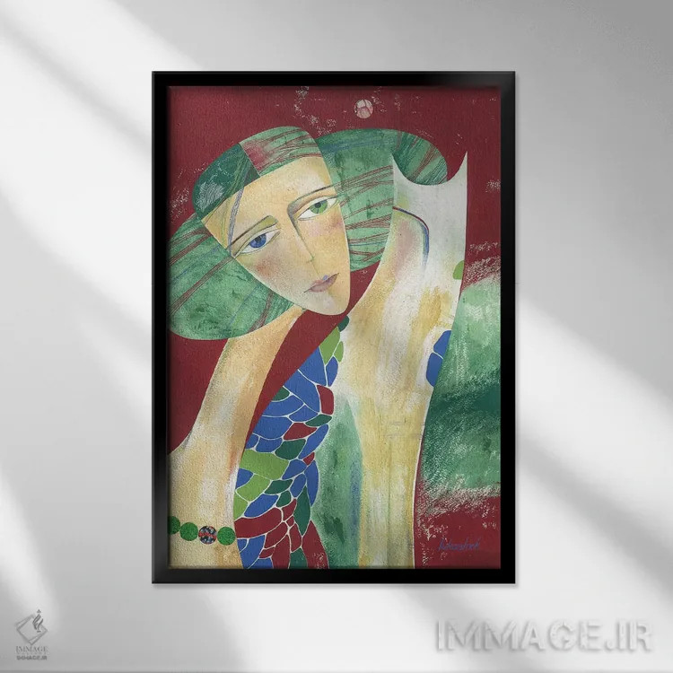 تابلو دکوراتیو مهره های ماه اثر نلی لوکاشیک - نمای قابدار مشکی