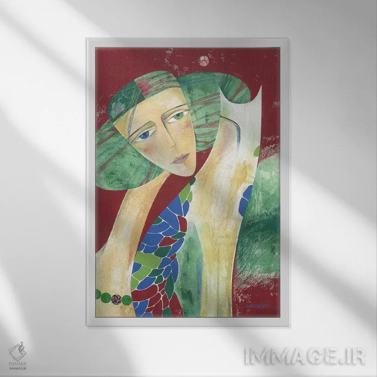 تابلو دکوراتیو مهره های ماه اثر نلی لوکاشیک - نمای قابدار سفید