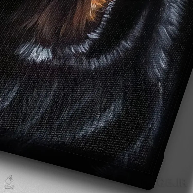 تابلو دکوراتیو روتوایلر اثر لینزی کیوی - نمای نزدیک بافت بوم