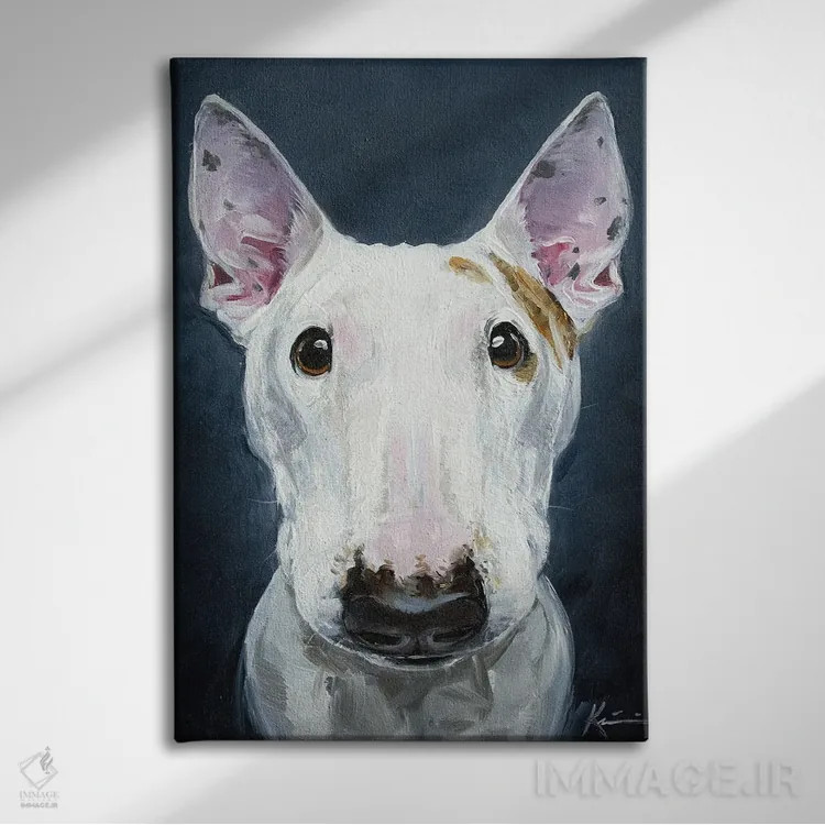 تابلو دکوراتیو بول تریر اثر لینزی کیوی - نمای روبهرو روی دیوار