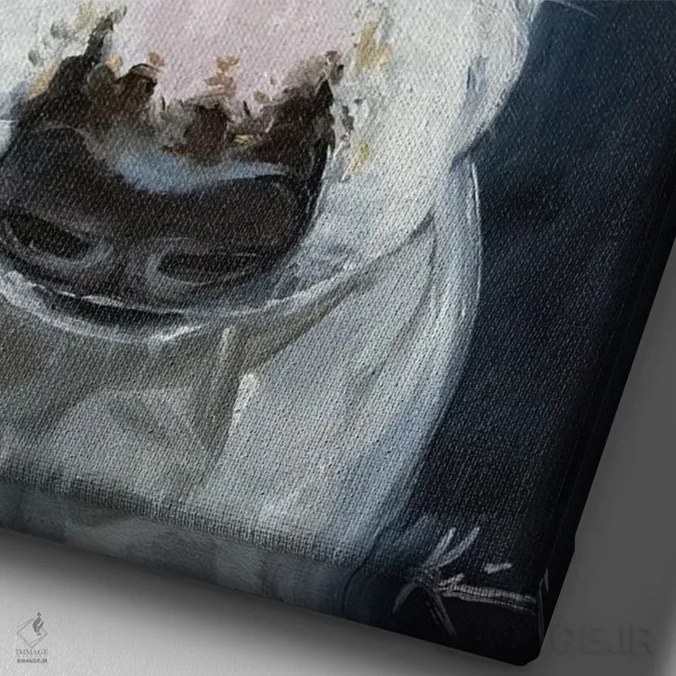 تابلو دکوراتیو بول تریر اثر لینزی کیوی - نمای نزدیک بافت بوم