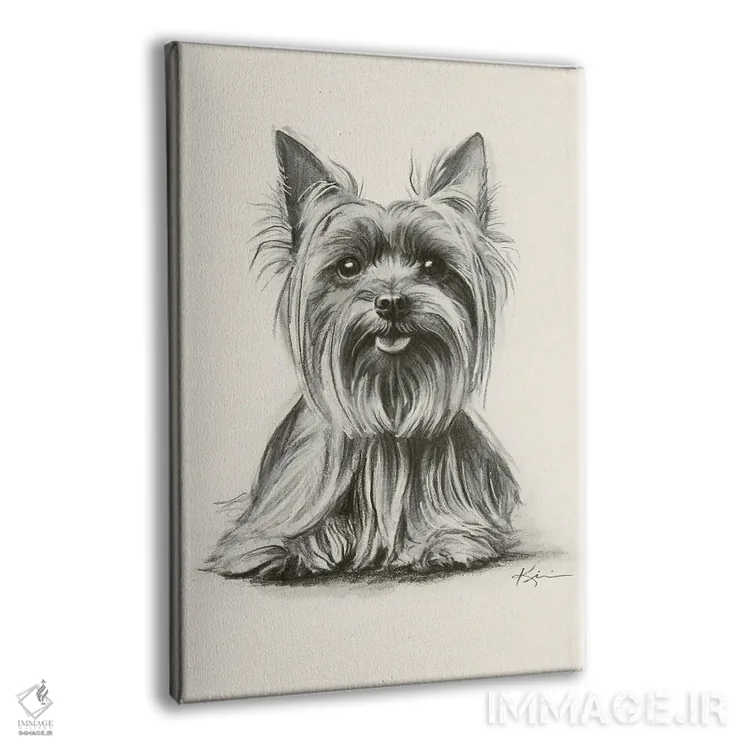 تابلو دکوراتیو طرح اسکچ یورکشایر تریر اثر لینزی کیوی - نمای پرسپکتیو محصول