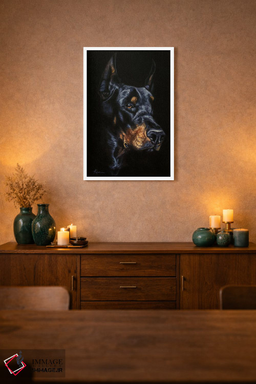 تابلو دکوراتیو دوبرمن اثر لینزی کیوی - D1W