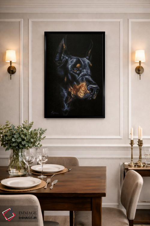 تابلو دکوراتیو دوبرمن اثر لینزی کیوی - D2B