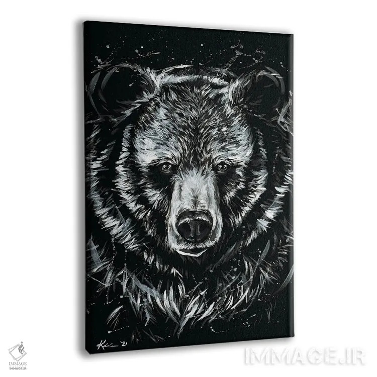 تابلو دکوراتیو خرس گریزلی اثر لینزی کیوی - نمای پرسپکتیو محصول