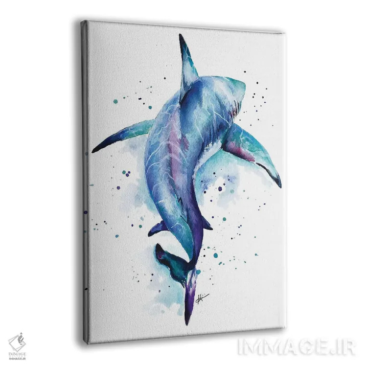 تابلو دکوراتیو کوسه اثر لینزی کیوی - نمای پرسپکتیو محصول