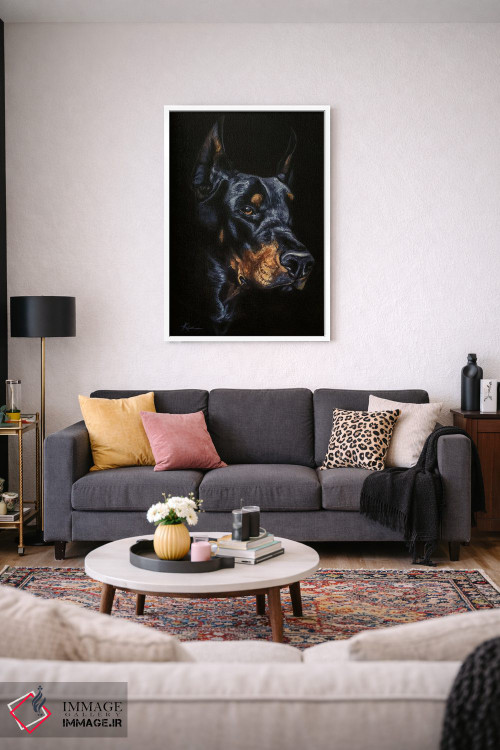 تابلو دکوراتیو دوبرمن اثر لینزی کیوی - D3W