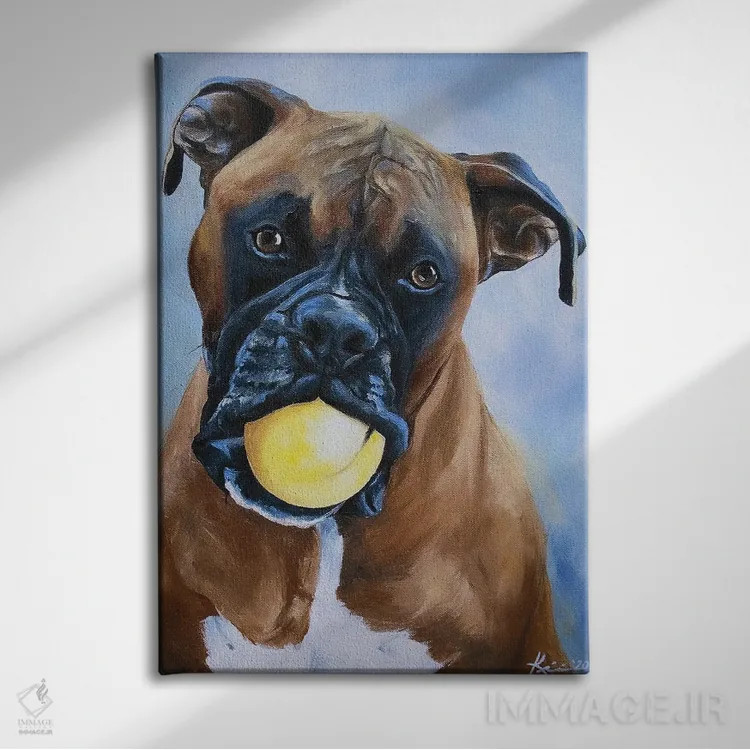 تابلو دکوراتیو باکسر اثر لینزی کیوی - نمای روبهرو روی دیوار