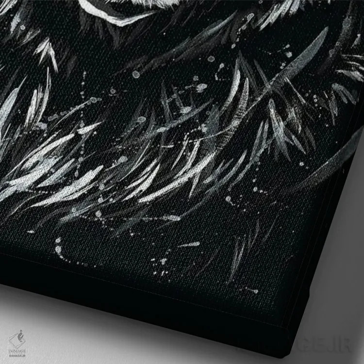 تابلو دکوراتیو خرس گریزلی اثر لینزی کیوی - نمای نزدیک بافت بوم