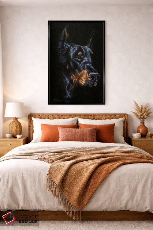 تابلو دکوراتیو دوبرمن اثر لینزی کیوی - D5B