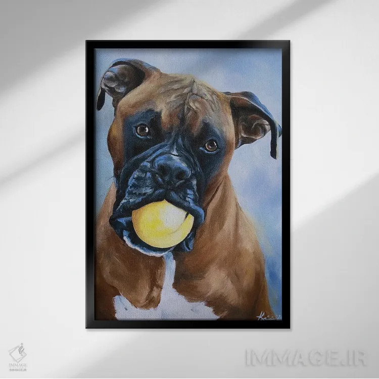 تابلو دکوراتیو باکسر اثر لینزی کیوی - نمای قابدار مشکی