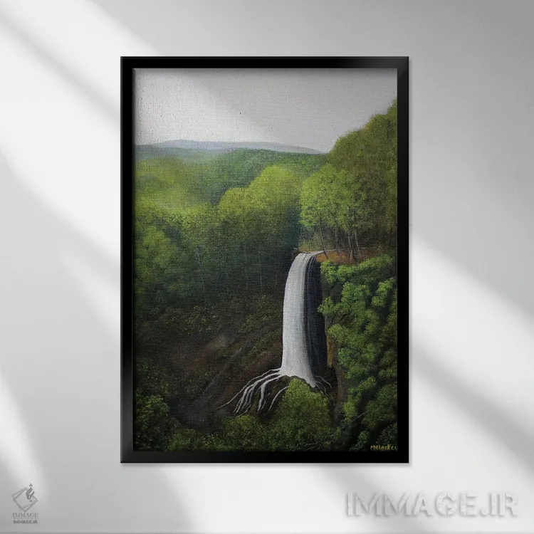 تابلو دکوراتیو چشمه های جاری اثر شریل میلر لکی - نمای قابدار مشکی