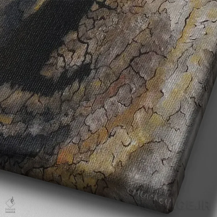 تابلو دکوراتیو گوسفند ماده، باشه؟ اثر شریل میلر لکی - نمای نزدیک بافت بوم