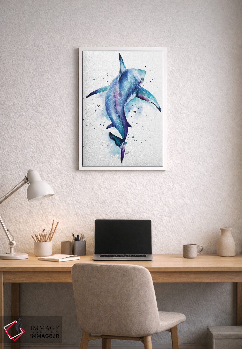 تابلو دکوراتیو کوسه اثر لینزی کیوی - D1W