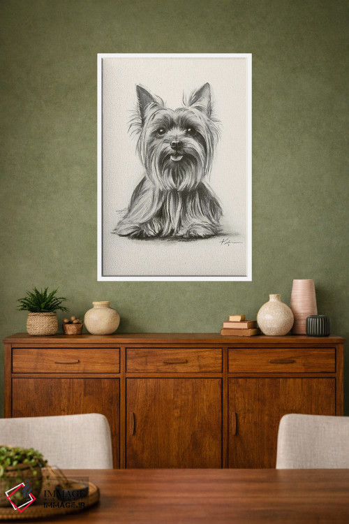 تابلو دکوراتیو طرح اسکچ یورکشایر تریر اثر لینزی کیوی - D1W