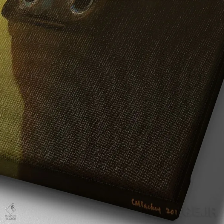 تابلو دکوراتیو تافی اثر شریل میلر لکی - نمای نزدیک بافت بوم