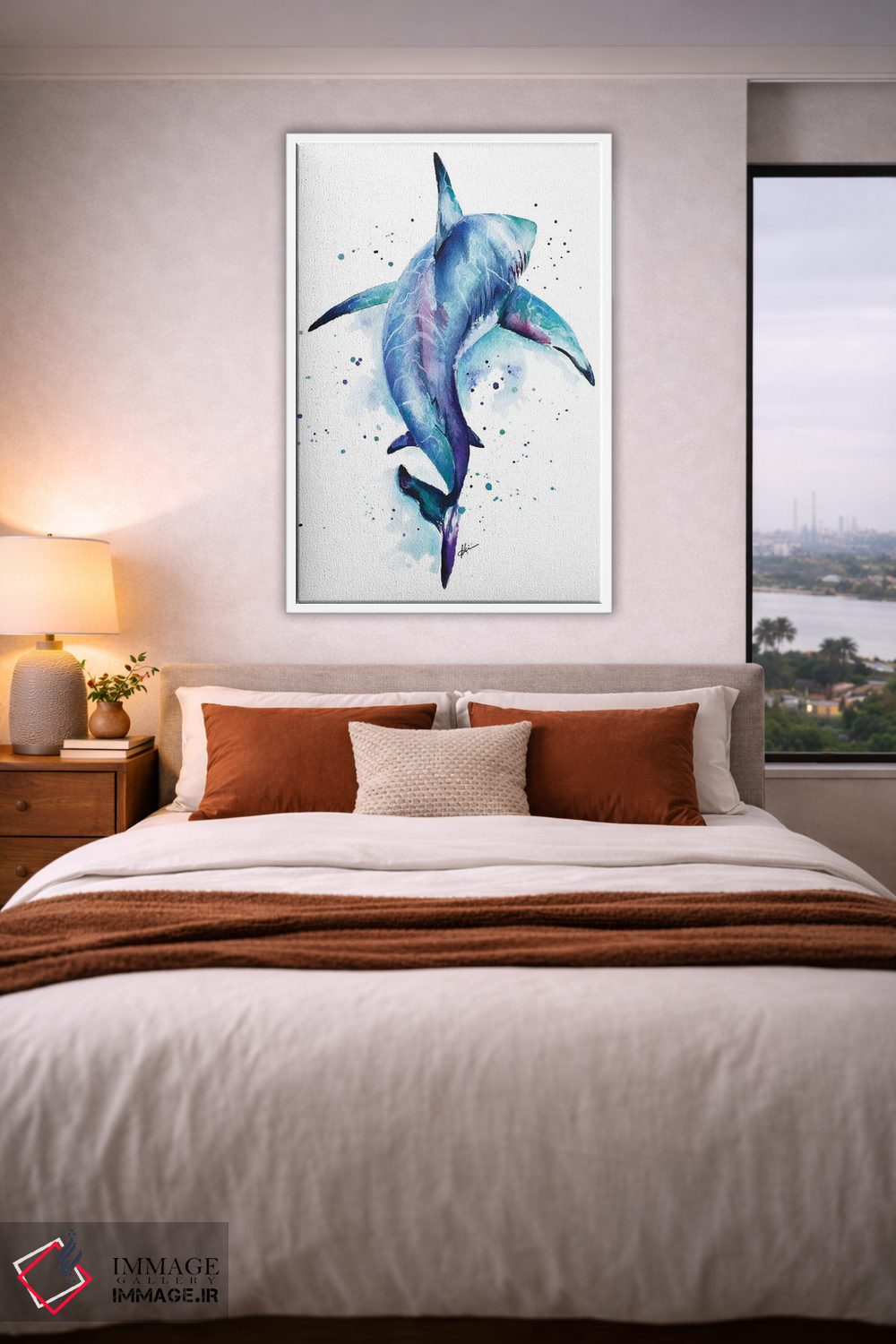 تابلو دکوراتیو کوسه اثر لینزی کیوی - D3W