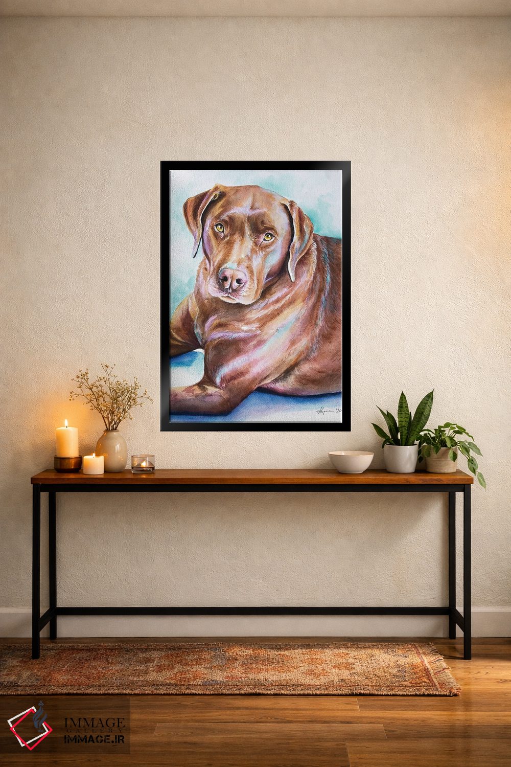 تابلو دکوراتیو لابرادور شکلاتی اثر لینزی کیوی - D5B