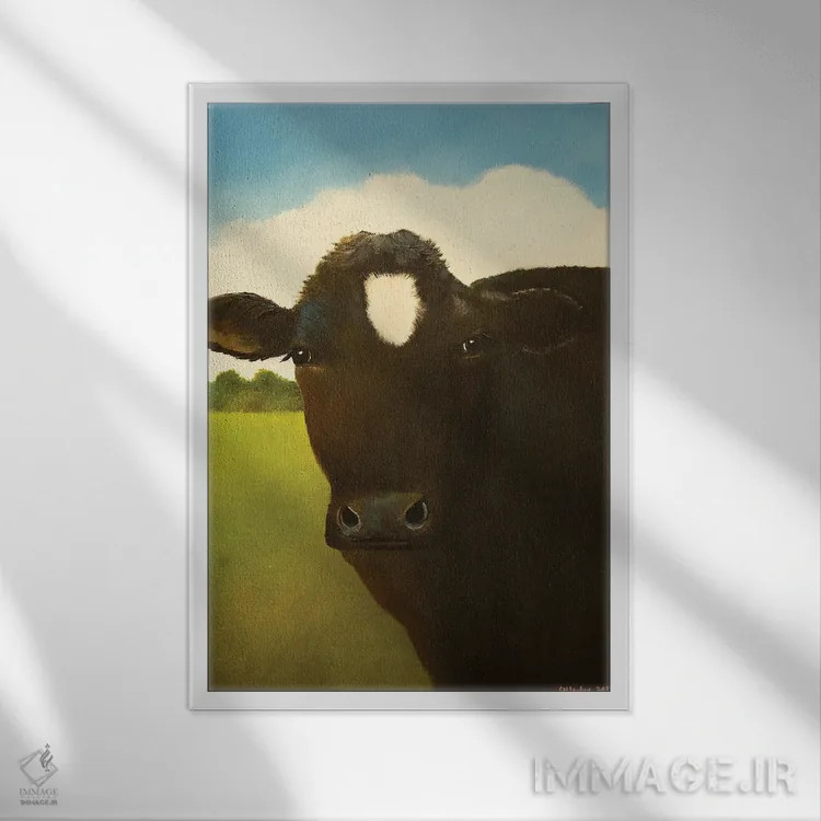 تابلو دکوراتیو تافی اثر شریل میلر لکی - نمای قابدار سفید