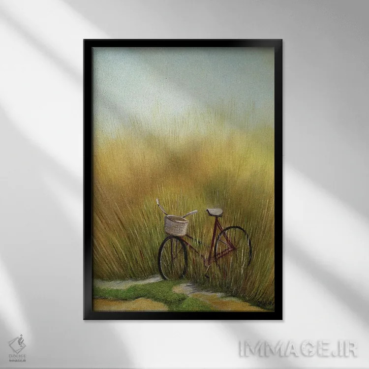 تابلو دکوراتیو مسیر دوچرخه سواری اثر شریل میلر لکی - نمای قابدار مشکی