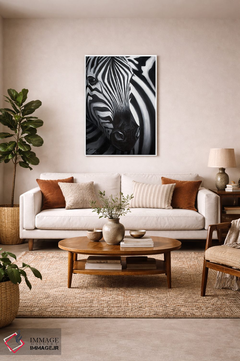 تابلو دکوراتیو گورخر اثر لینزی کیوی - D2W