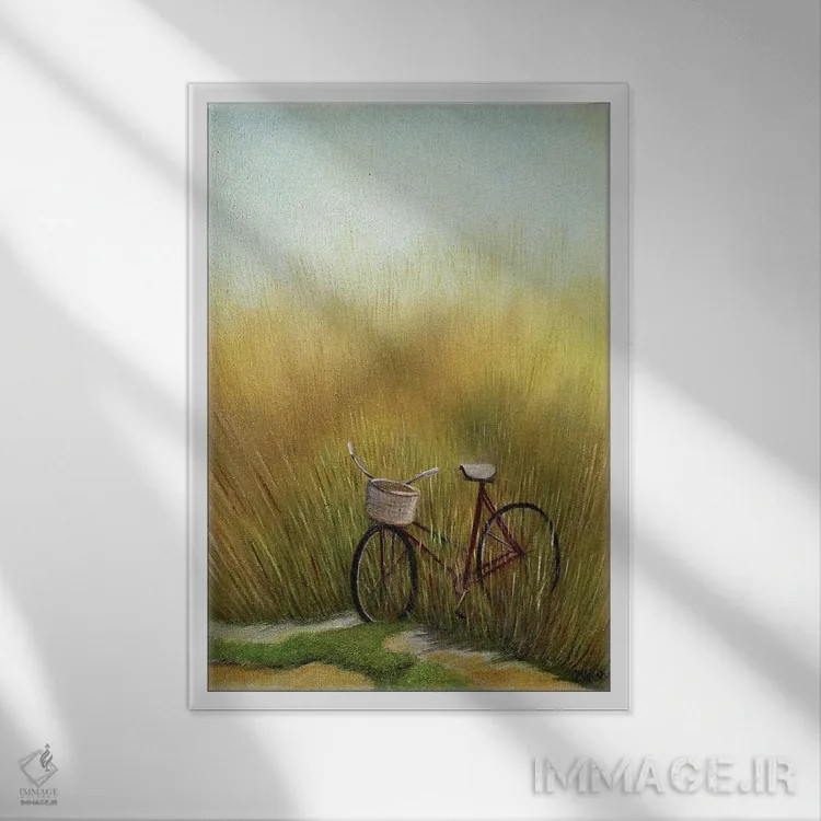 تابلو دکوراتیو مسیر دوچرخه سواری اثر شریل میلر لکی - نمای قابدار سفید