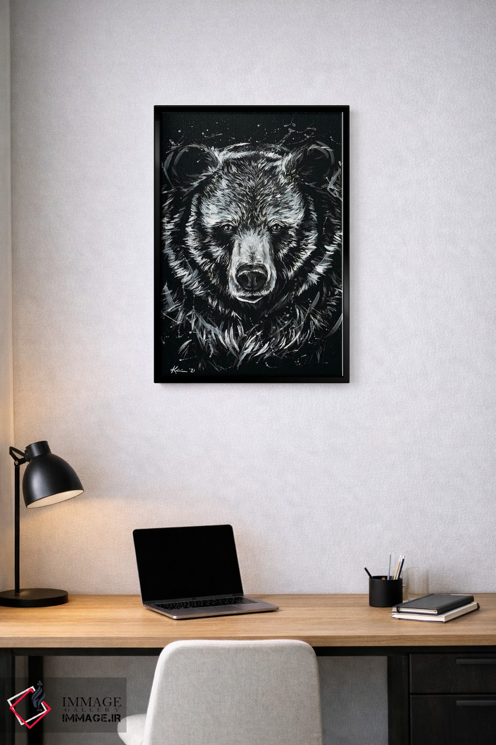 تابلو دکوراتیو خرس گریزلی اثر لینزی کیوی - D2B