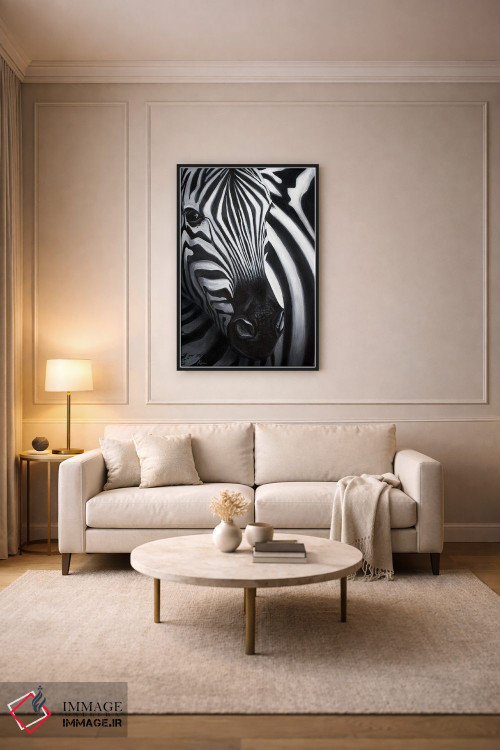 تابلو دکوراتیو گورخر اثر لینزی کیوی - D3B